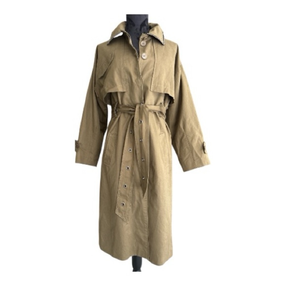 Badgley Mischka x Bagatelle New York Olive Green Trenchcoat Floor Sample - Picture 2 of 10